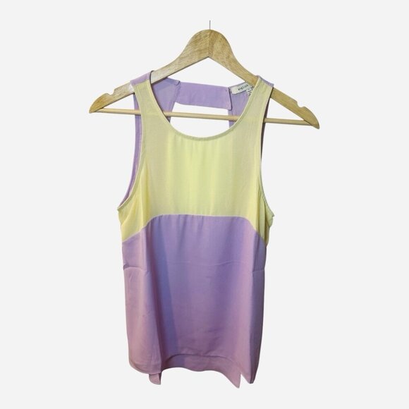 English Rose Tops - English Rose Anthropologie Women’s Tank Top Size Small Color Block Yellow Purple